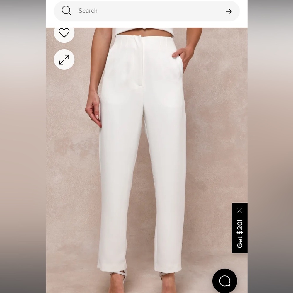 White slacks, size small, worn once!